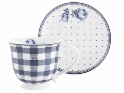 Gingham kopp & fat