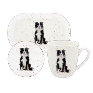 Waggy Tails Border Collie mugg, coaster & bricka