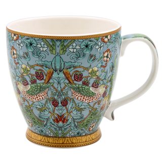 William Morris Teal Strawberry Thief Frukostmugg