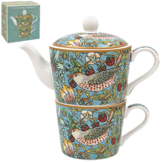 William Morris Teal Strawberry Thief Tea for one