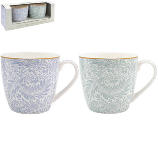 William Morris Larkspur Mix 2 frukostmuggar i presentförpackning