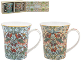William Morris Strawberry Thief Mix 2 muggar i presentförpackning