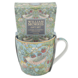 W Morris Teal Strawberry Thief Frukostmugg & kaffe