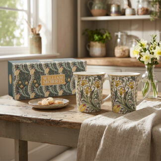 William Morris Daffodils 2 muggar i presentförpackning